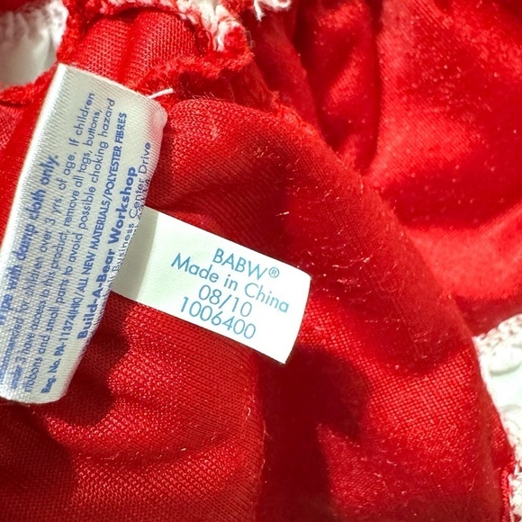 Build A Bear BAB Outfit Red Velvet Christmas Dress Apron & Candy Cane Mrs. Claus - Picture 3 of 7